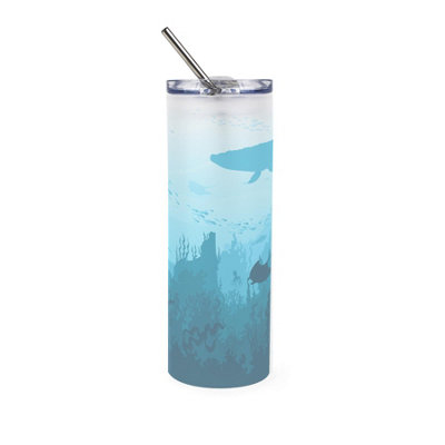 Sea Bed Frosted Glass Travel Flask - Reusable Marine Hot/Cold Drinks Cup Gift - Image 3
