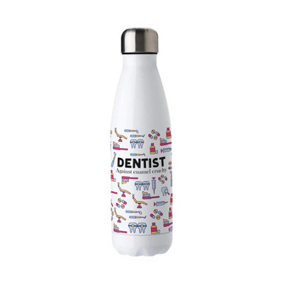 Purely Home Novelty Dentist Water BottleStainless Steel Double Walled 500Ml Metal Hot/cold Drinks Bottle Outdoor Gifts from B&Q