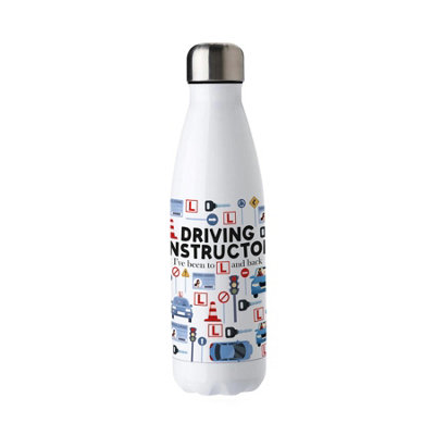 B&Q -  Novelty Driving Instructor Water BottleStainless Steel Double Walled 500Ml Metal Hot/cold Drinks Bottle Outdoor Gifts - Image 4