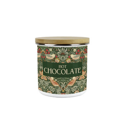 Green Strawberry Thief Hot Chocolate Canister - William Morris Kitchen Storage - Image 3