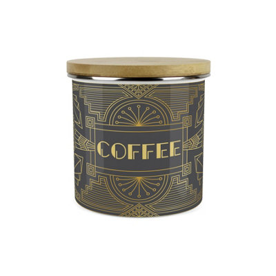 Purely Home Vintage Glamour Coffee Storage CanisterRetro Art Deco Hollywood Interiors1.2L Enamel Kitchen Storage Container from B&Q