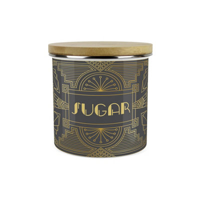 Purely Home Vintage Glamour Sugar Storage CanisterRetro Art Deco Hollywood Interiors1.2L Enamel Kitchen Storage Container from B&Q