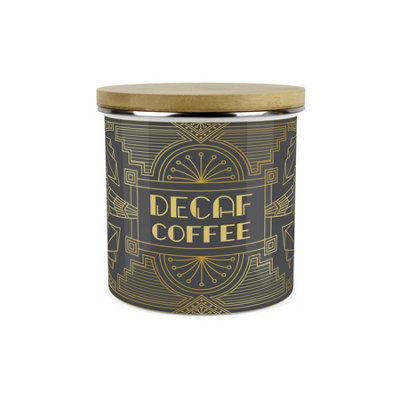 Purely Home Vintage Glamour Decaf Coffee Storage CanisterRetro Art Deco Hollywood Interiors 1.2L Enamel Kitchen Storage Container from B&Q