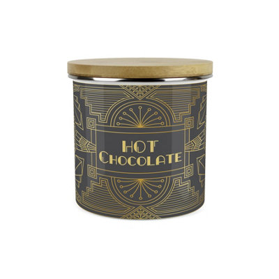Purely Home Vintage Glamour Hot Chocolate Storage CanisterRetro Art Deco Hollywood Interiors1.2L Enamel Kitchen Storage Container from B&Q