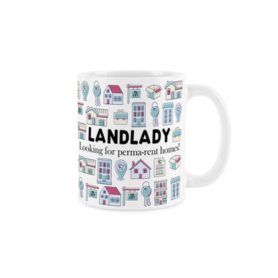 Purely Home Landlady MugHumorous House Rentals Novelty Gifts For LandladiesTea/coffee Hot Drinks White Ceramic Cup Present from B&Q