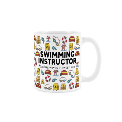 Purely Home Swimming Instructor MugNovelty Swimming Teacher Humorous Job GiftsTea/coffee Hot Drinks White Ceramic Cup Present from B&Q