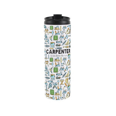 Purely Home Carpenter Travel FlaskNovelty Woodwork & Carpentry GiftsReusable Stainless Steel Vacuum-Sealed Double-Walled 500Ml Flask from B&Q