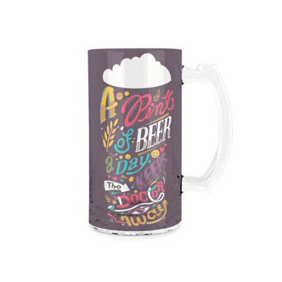 Purely Home Colourful Novelty Glass Drinks Stein from B&Q