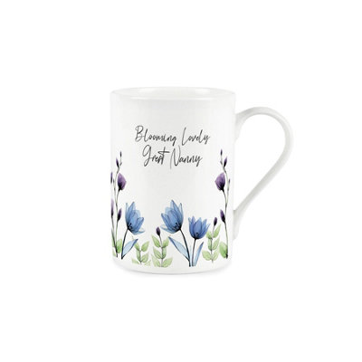 Purely Home Great Nanny Gift MugBlooming Lovely Floral Bone China CupTea/coffee Present Mug from B&Q