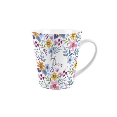 Purely Home Great Nanny Floral Gift MugColourful Flowers Small Latte MugCeramic Tea/coffee Cup Presents For Her from B&Q