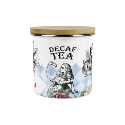 Purely Home Alice's Adventures In Wonderland Decaf Tea CanisterHatter White Rabbit Playing Cards Gifts1.2L Kitchen Storage Container from B&Q