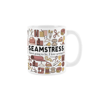 Purely Home Seamstress MugSewing & Crafting Funny Novelty Job GiftsTea/coffee Hot Drinks White Ceramic Cup Presentg from B&Q
