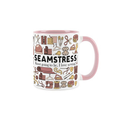 Purely Home Seamstress MugSewing & Crafting Funny Novelty Job GiftsTea/coffee Hot Drinks Pink Ceramic Cup Present from B&Q