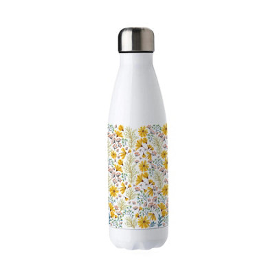 Daisies Stainless Steel Water Bottle - Pretty Yellow Floral Presents for Her - Image 3