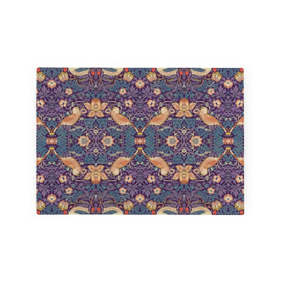 Purely Home Purple Strawberry Thief Smooth Glass Worktop SaverSmall Chopping Board from B&Q