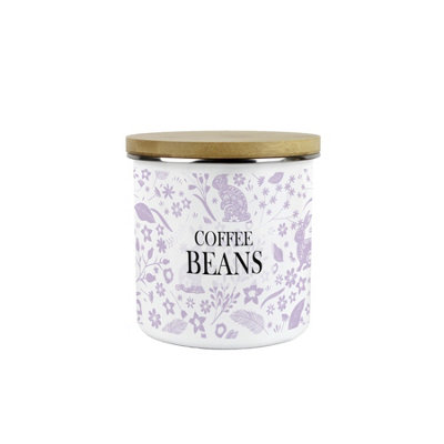 Purely Home Wild Rabbits Coffee Beans CanisterLilac Wildlife & Animals Kitchen GiftsMedium Metal/enamel Storage Container 600Ml from B&Q