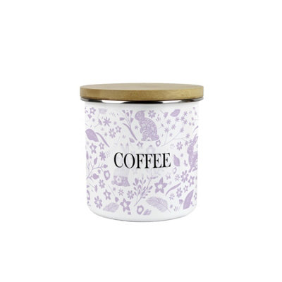 Purely Home Wild Rabbits Coffee CanisterLilac Wildlife & Animals Kitchen GiftsMedium Metal/enamel Storage Container 600Ml from B&Q
