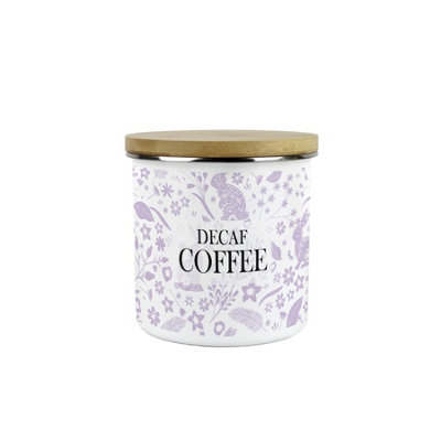 Purely Home Wild Rabbits Decaf Coffee CanisterLilac Wildlife & Animals Kitchen GiftsMedium Metal/enamel Storage Container 600Ml from B&Q