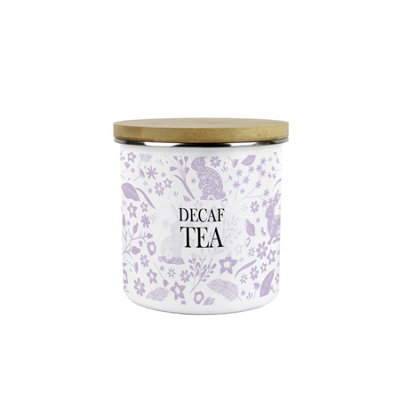 Purely Home Wild Rabbits Decaf Tea CanisterLilac Wildlife & Animals Kitchen GiftsMedium Metal/enamel Storage Container 600Ml from B&Q