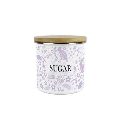 Purely Home Wild Rabbits Sugar CanisterLilac Wildlife & Animals Kitchen GiftsMedium Metal/enamel Storage Container 600Ml from B&Q