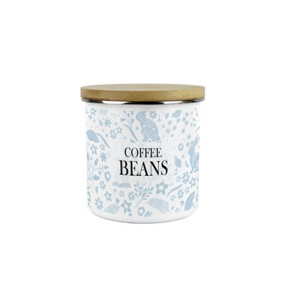 Purely Home Wild Rabbits Coffee Beans CanisterBlue Wildlife & Animals Kitchen GiftsMedium Metal/enamel Storage Container 600Ml from B&Q