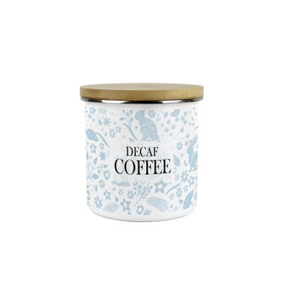 Purely Home Wild Rabbits Decaf Coffee CanisterBlue Wildlife & Animals Kitchen GiftsMedium Metal/enamel Storage Container 600Ml from B&Q
