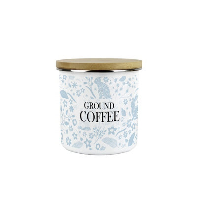 Purely Home Wild Rabbits Ground Coffee CanisterBlue Wildlife & Animals Kitchen GiftsMedium Metal/enamel Storage Container 600Ml from B&Q