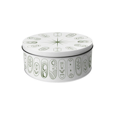 Purely Home Boho Minimalist Small Cake TinSimplistic  Floral Kitchen Gifts For HerRound Metal Storage Container For Baking 18 X 7Cm from B&Q