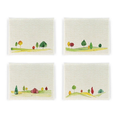 Purely Home English Landscapes Placemat SetHome & Kitchen Décor Watercolour Artwork GiftSet Of Four (4) Fabric Table Placemats from B&Q