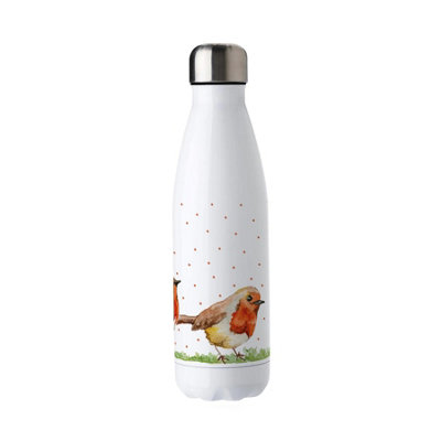 B&Q -  English Robins Stainless Steel Water BottleBritish Garden Birds PresentsDouble Walled 500Ml Metal Hot/cold Drinks Bottle - Image 4