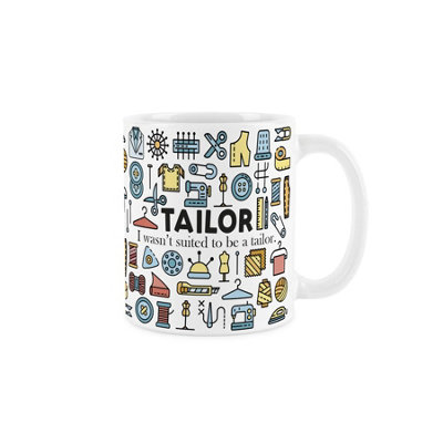 Purely Home Tailor MugHumorous Suit Maker & Fitter Novelty Gifts For TailorsTea/coffee Hot Drinks White Ceramic Cup Present from B&Q