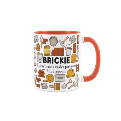 Purely Home Brickie MugHumorous Brick Layer Novelty Gifts For Construction WorkersTea/coffee Hot Drinks Orange Ceramic Cup Present from B&Q