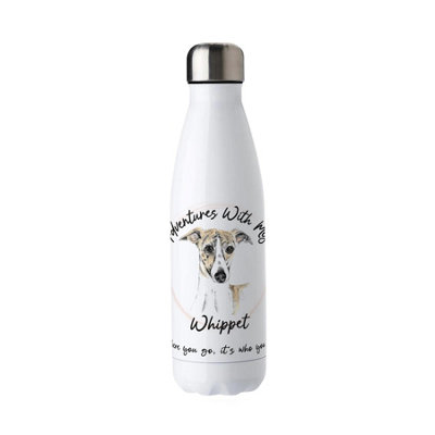 Purely Home Adventures With My Whippet Metal Water BottleDouble Walled 500Ml Hot/cold Drinks Bottle Outdoor Dog Gifts from B&Q