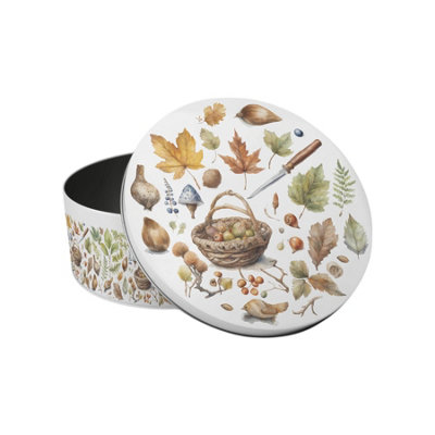 Purely Home Woodland Small Cake TinForest & Nature Themed Kitchen GiftsRound Metal Storage Container For Baking 18 X 7Cm from B&Q