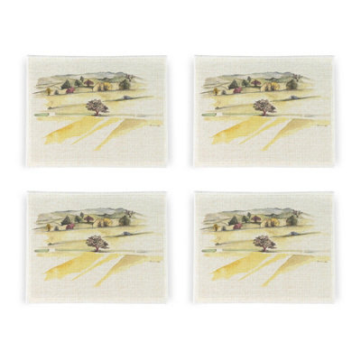 Purely Home Dorset Landscape Placemat SetHome & Kitchen Décor GiftSet Of Four (4) Fabric Table Placemats from B&Q