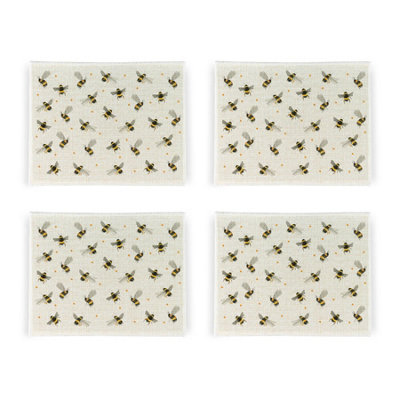 Purely Home Flying Bees Placemat SetHome & Kitchen Décor Bumblebee GiftSet Of Four (4) Fabric Table Placemats from B&Q