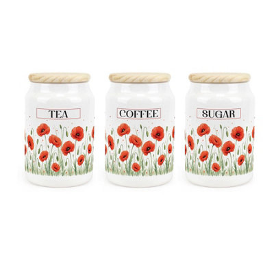 Purely Home Ceramic Kitchen Canister Set - Tea, Coffee, Sugar - Image 4
