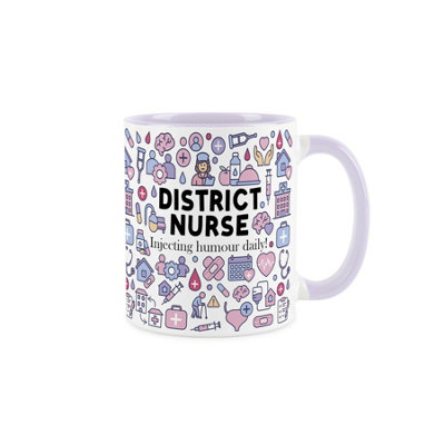 Purely Home District Nurse MugHumourous Trades Funny Novelty GiftLilac Tea/coffee Ceramic Cup Present For Nursing & Medical Staff from B&Q
