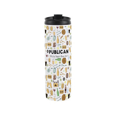 Purely Home Novelty Publican Travel Flask - Reusable Stainless Steel Tumbler Gift - Multicoloured - Image 3