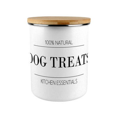 Purely Home Minimalist Dog Treats CanisterModern Black & White Home/kitchen Large Enamel Storage Jar Gift For Dog Lovers from B&Q
