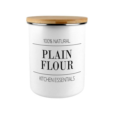 Purely Home Minimalist Essentials Extra Large Plain Flour Canister - White - Image 4