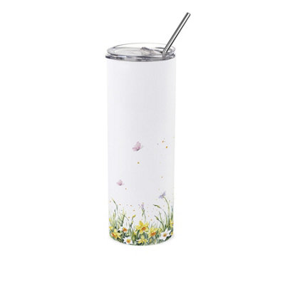 Purely Home Spring Daffodils Stainless Steel Travel Tumbler With Straw - Image 3