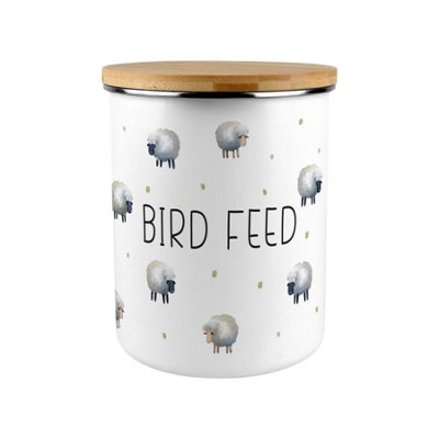 Purely Home Spring Sheep Bird Feed CanisterCountryside Farm Animals Large Enamel Pet Food Storage Container Gift from B&Q