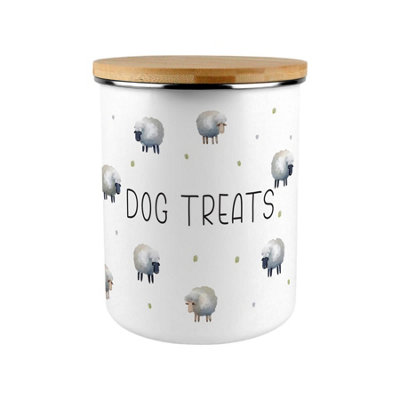 Purely Home Spring Sheep Dog Treats CanisterCountryside Farm Animals Large Enamel Pet Storage Container/gift For Dog Lovers from B&Q