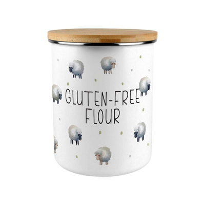 Purely Home Spring Sheep Gluten-Free Flour CanisterCountryside Farm Animals Large Enamel Kitchen Storage Container/gift For Home Baking from B&Q