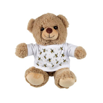 Purely Home Flying Bumblebees Teddy BearSmall Plush Toy Gifts For Bee LoversLight Brown Stuffed Animal With Printed T-Shirt from B&Q