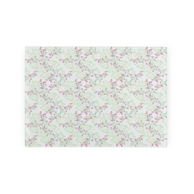 Purely Home Soft Pink Floral Smooth Glass Worktop Saver - Small Chopping Board - Pink - Image 3