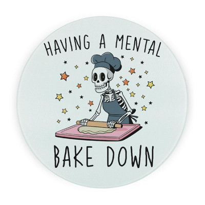 Purely Home Mental Bake Down Round Worktop ProtectorTextured Glass Chopping Board from B&Q