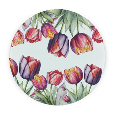 B&Q -  Tulips Round Worktop ProtectorTextured Glass Chopping Board