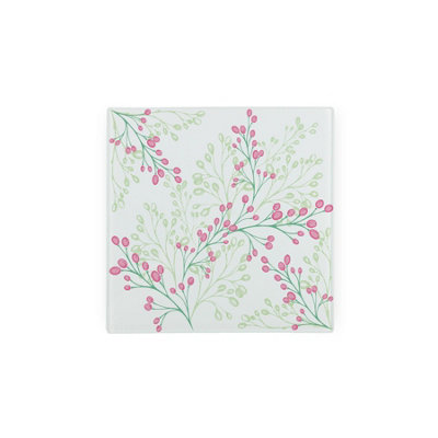 Purely Home Soft Floral Glass Hot Pot StandHeat Resistant Non-Slip Trivet from B&Q